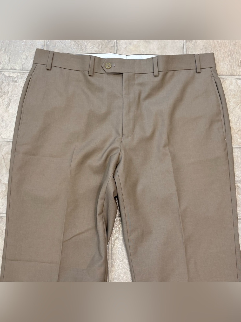 Lauren Ralph Lauren Total Comfort 100% Wool Men's Trouser, 36x30, Khaki/Taupe - Picture 10 of 15